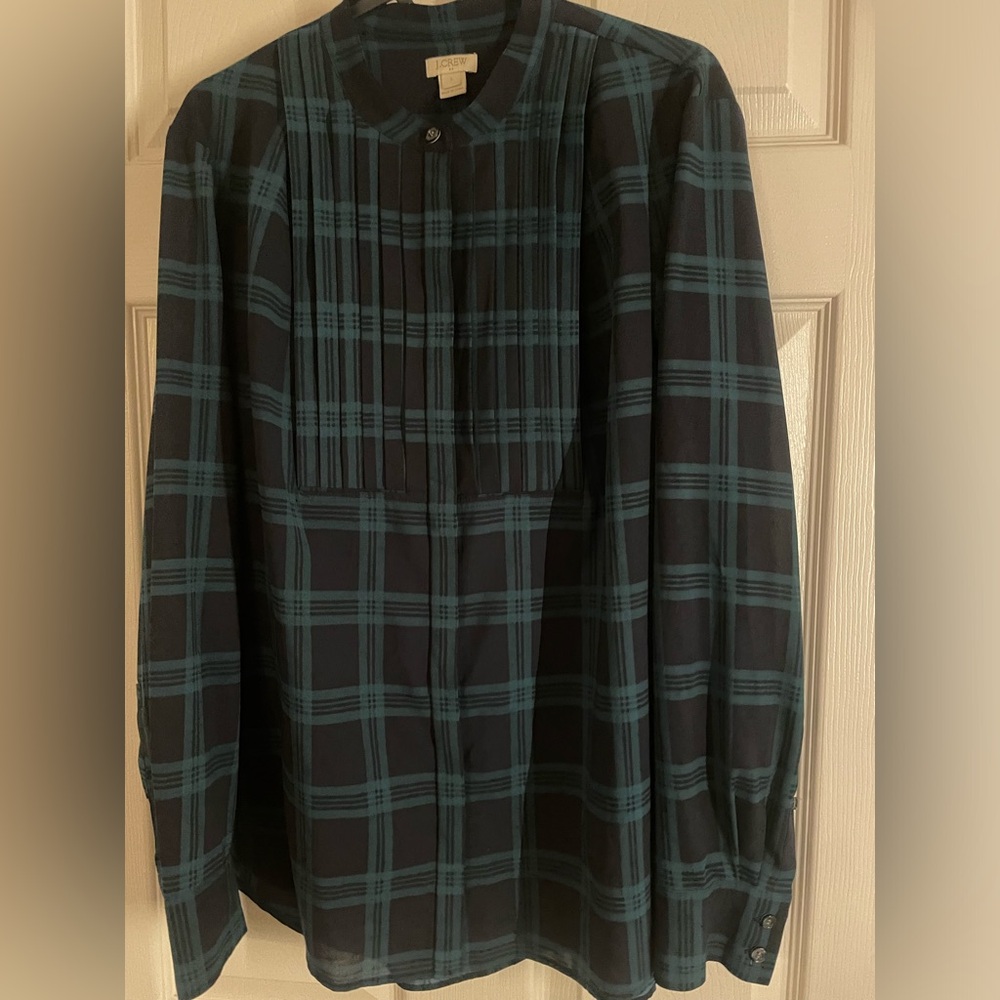 Tartan long sleeve blouse